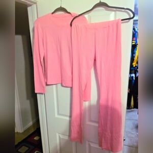 Pink Casual Two Piece Set